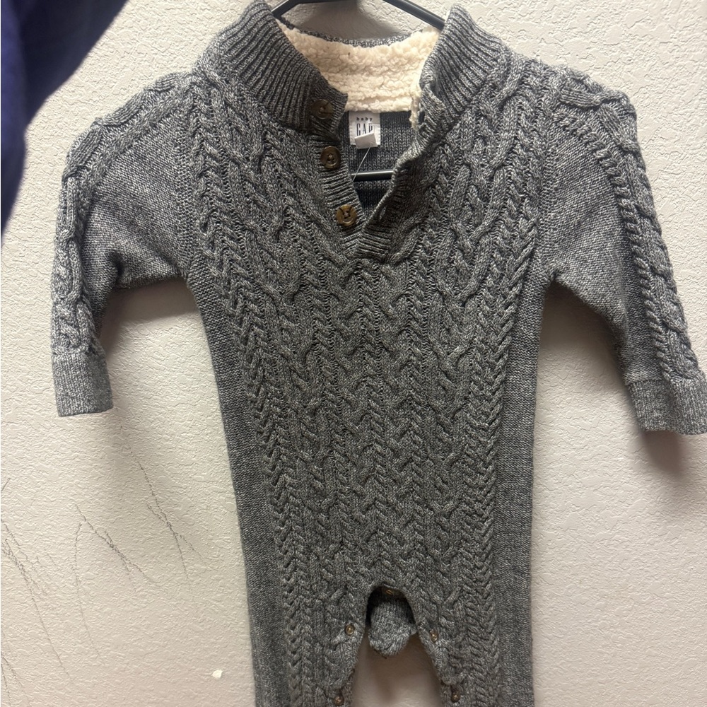 GAP Gray Knit Baby Sweater